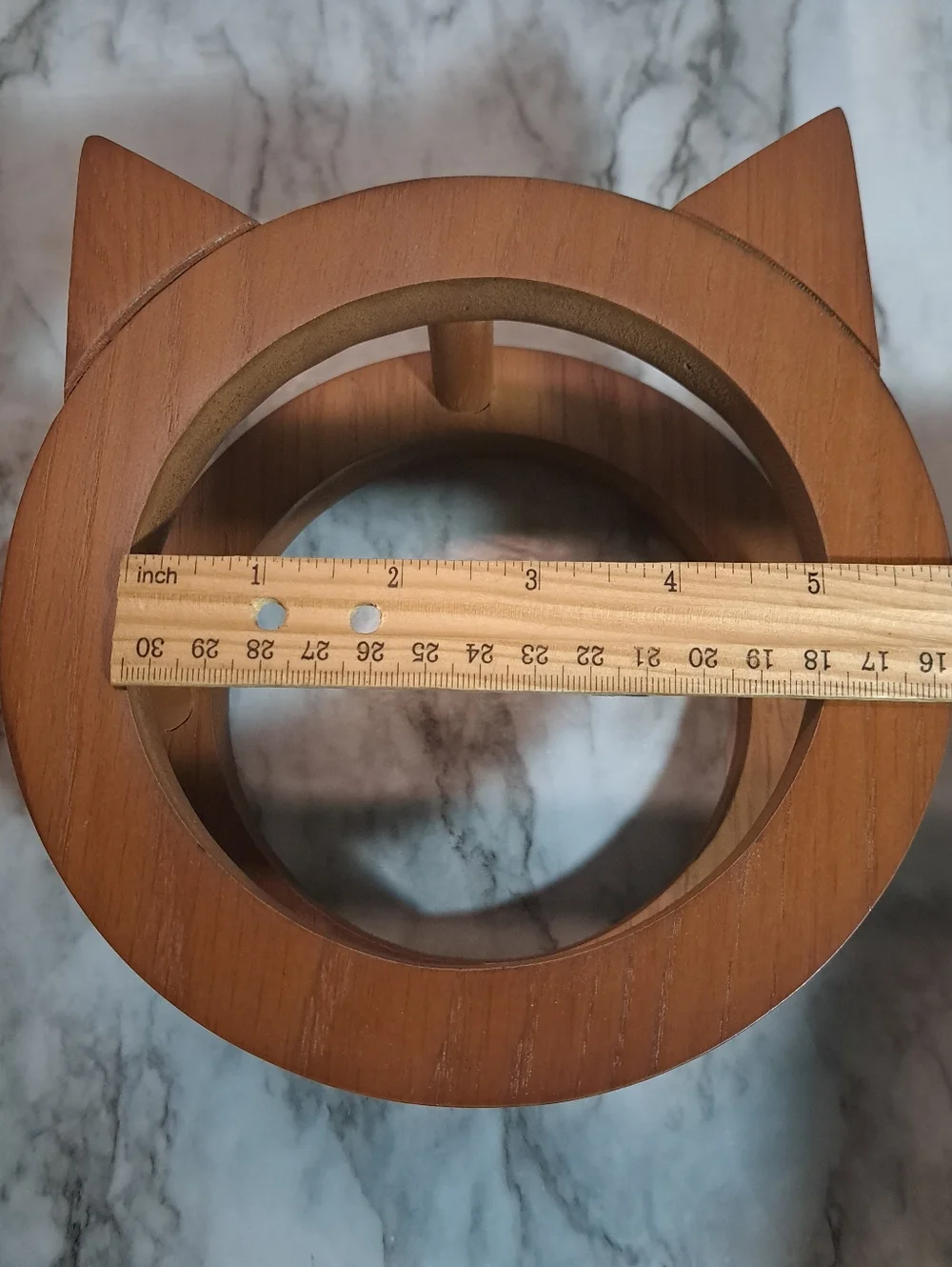 Phoebe & Max Pet Bowl Set Elevated  Ceramic Raised Cat Food Bowl‎ Wood